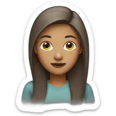 brown woman with straight hair wearing casual clothes sticker