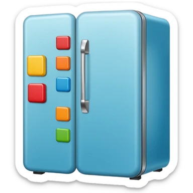 fridge with lots of magnets sticker