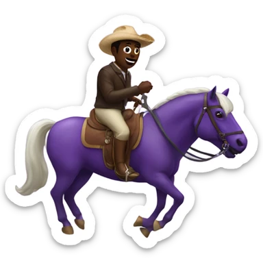 Diddy with an eggplant riding a horse sticker