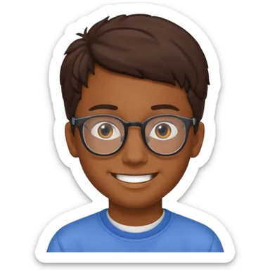 homme avec lunette brun  adolescent sticker