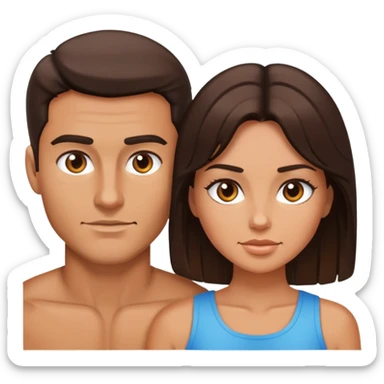 Conquer brunette couple strong sticker