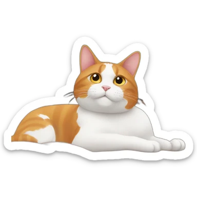 Orange and white tuxedo cat watching tv sticker