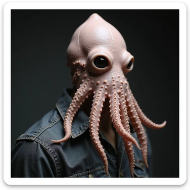 realistic squid game mask, photorealistic style sticker
