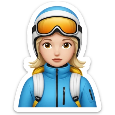 white girl in ski sticker