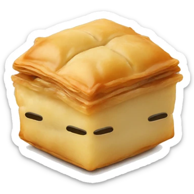 thick baklava with happy face sticker