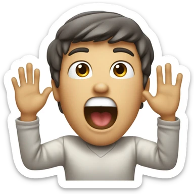 Astonished with hands up sticker