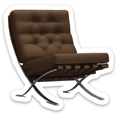 barcelona chair in brown color  sticker