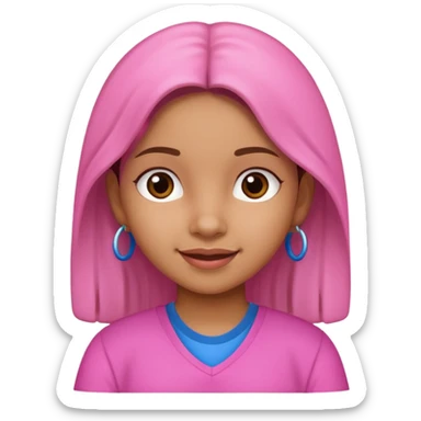 Salvadoran girl named Cecilia with pink elements, cheerful expression sticker