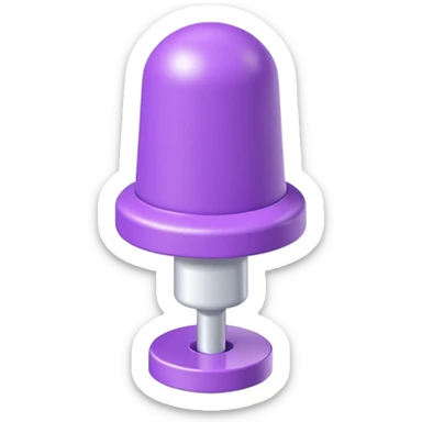 a classic push pin in 3D lilac style sticker
