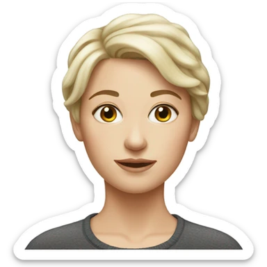 realistic portrait of white woman with short hair sticker