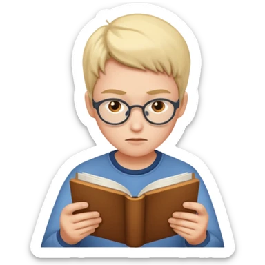 человек читает sticker