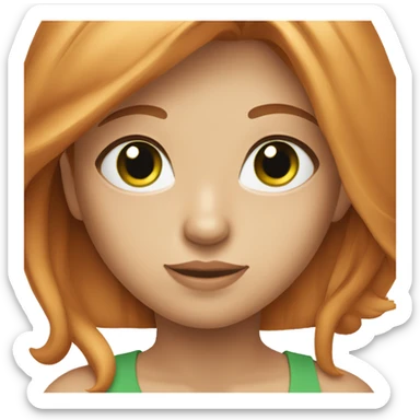Beautiful girl with ginger straight hair green eyes sticker