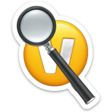 The letter W under a magnifier sticker