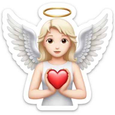 heart with angel wings sticker
