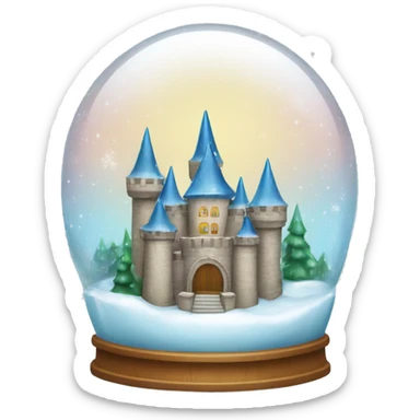Sparkly snow globe with a castle sticker