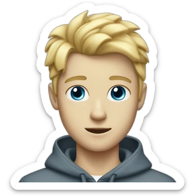 teenage blond guy with blue eyes  sticker