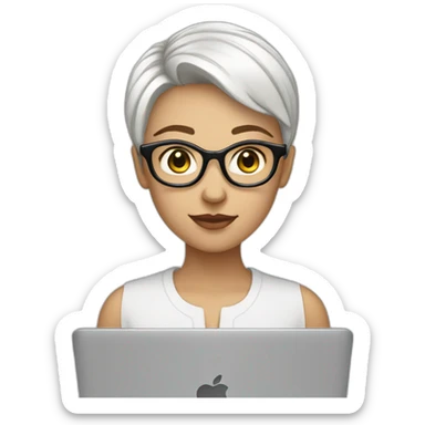 it-programmer-girl-white-short-hair-without-glasses-with-macbook sticker