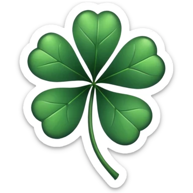 Black five leaf clover  sticker