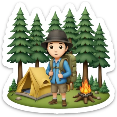 camping forest sticker
