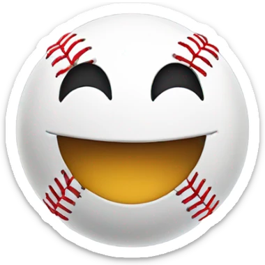Baseball with a smiley face sticker