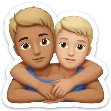 Two guys laying on each other  sticker