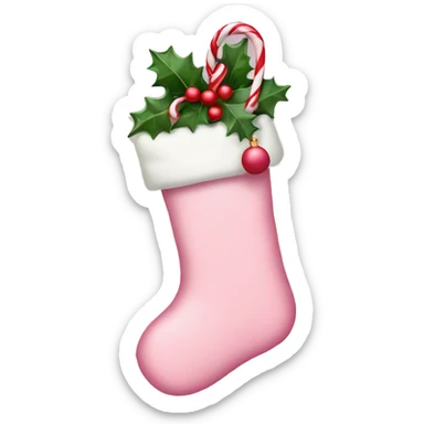 pastel pink christmas stocking with letter N sticker
