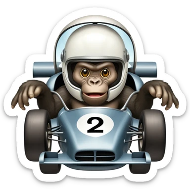 king kong gorilla racetrack a car with helmet sticker