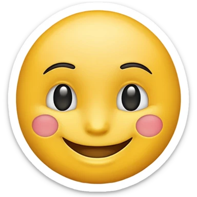 happy emoji smirking in iOS style sticker