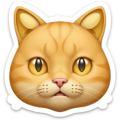 yellow cat  like this 😸😺🐱 with crying tears streaming down its cheeks (like this 😭) sticker
