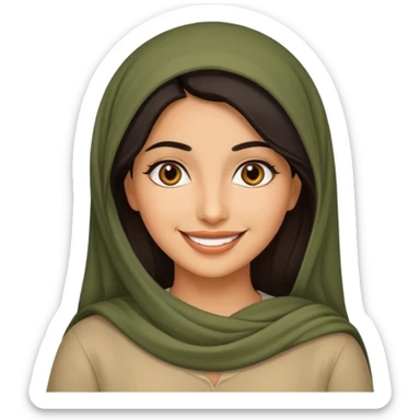 Tête jolie femme emoji arabe Réal sticker