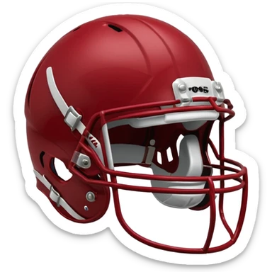 College football player helmet in a deep, dark red color sticker