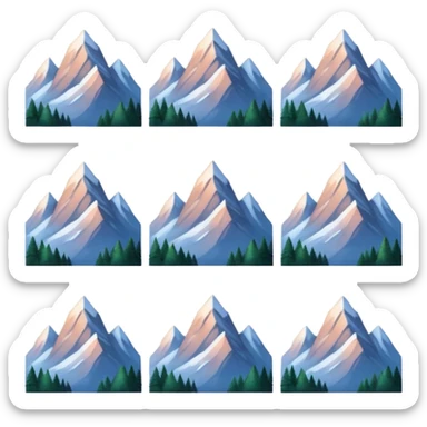 6 photos of mountains in a grid sticker