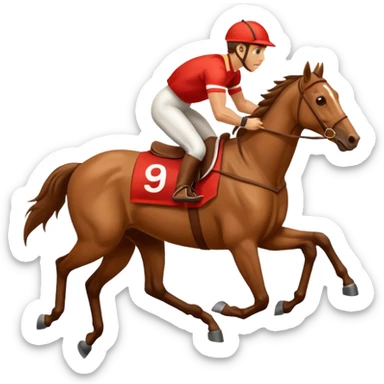 Race track horse sticker
