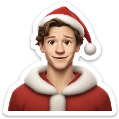 tom holland as santa claus sticker