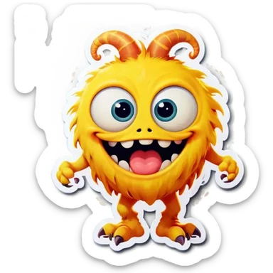 kind funny yellow baby monster sticker