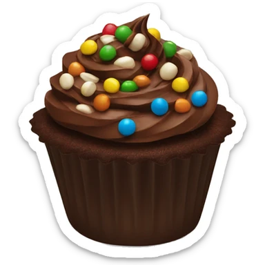 Chocolate cupcake and M&M sticker
