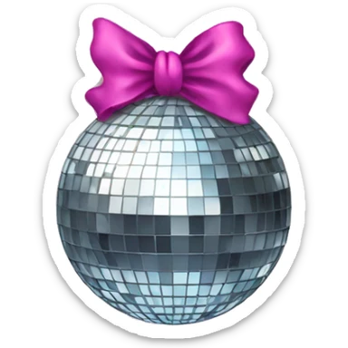 disco ball with bow sticker