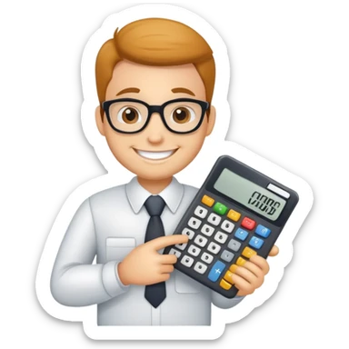 a cartoon mascot for accounting sticker