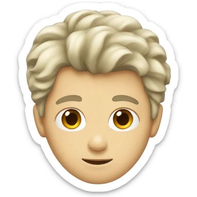 white Boy with messy hair and less beard  sticker