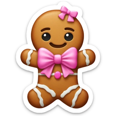 gingerbread with a pink bow sticker