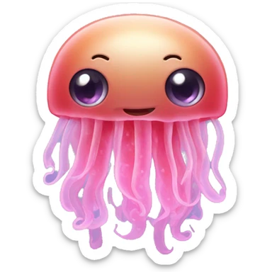 a jellyfish with :3 face sticker