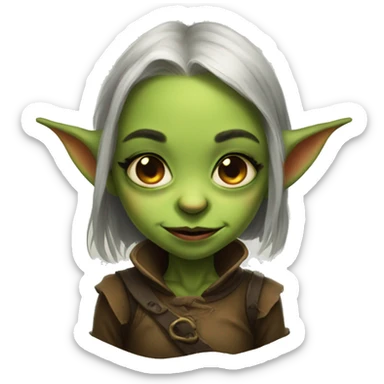 cute girl goblin portrait sticker