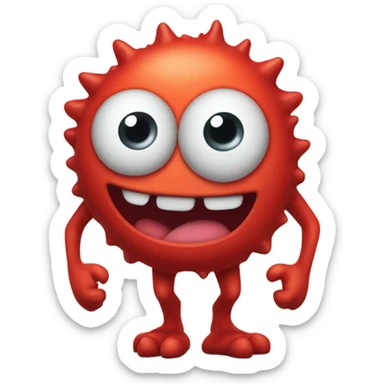 kind funny red baby monster sticker