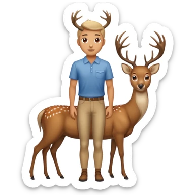 Deer standing on guy sticker