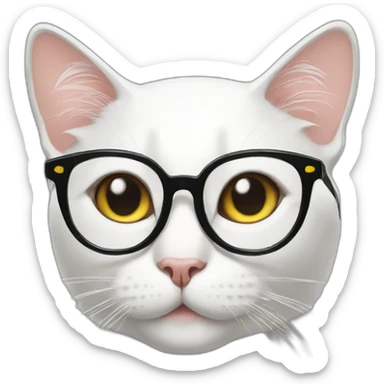 Cat in fashionable glasses sticker