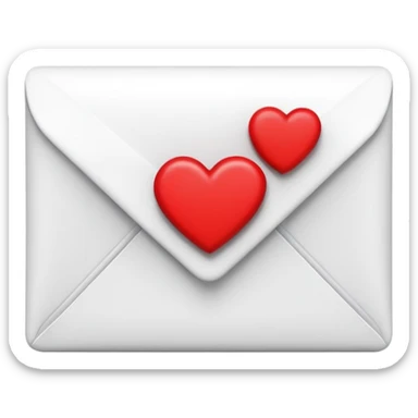 a letter with heart as seal or question mark as seal 3d sticker