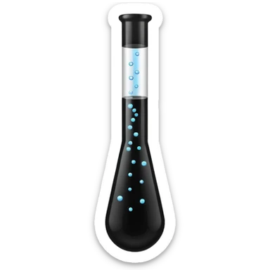 Tubo de ensayo con líquido negro sticker