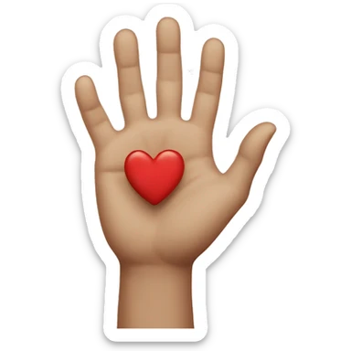 Hand heart sticker