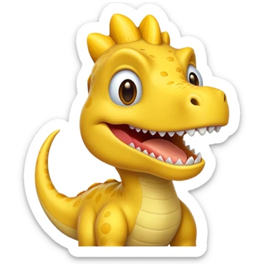 yellow dinosaur, cartoonish sticker