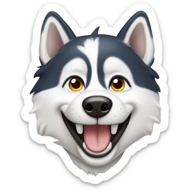 Husky dog smiling sticker